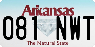 AR license plate 081NWT