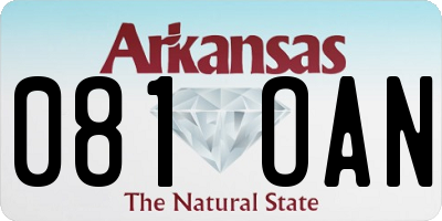 AR license plate 081OAN