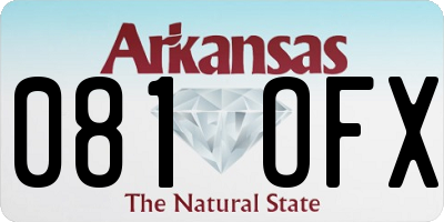 AR license plate 081OFX