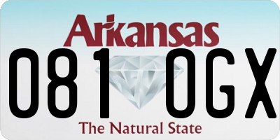 AR license plate 081OGX