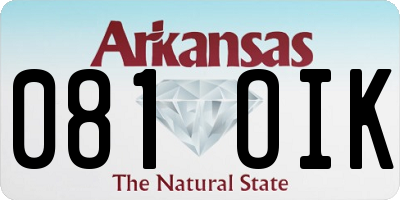 AR license plate 081OIK