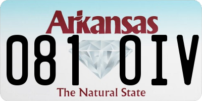 AR license plate 081OIV