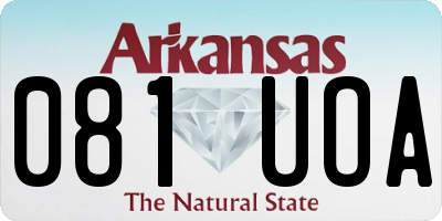 AR license plate 081UOA