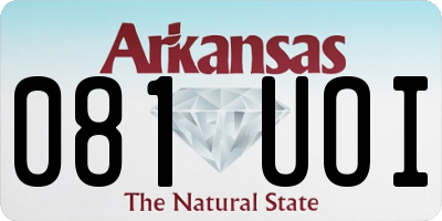 AR license plate 081UOI