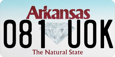 AR license plate 081UOK