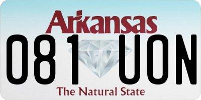 AR license plate 081UON