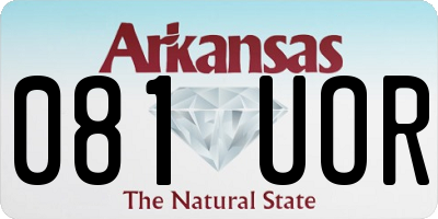 AR license plate 081UOR