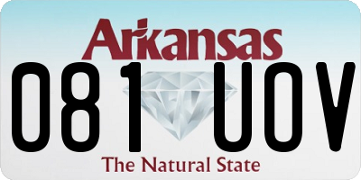 AR license plate 081UOV