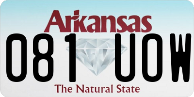 AR license plate 081UOW