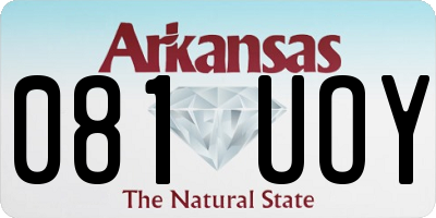 AR license plate 081UOY