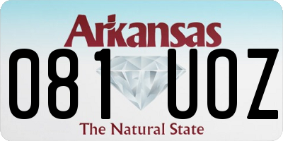 AR license plate 081UOZ