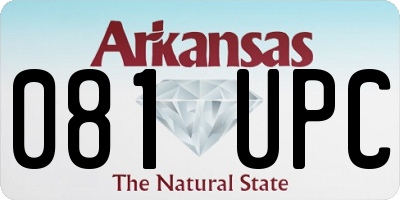AR license plate 081UPC