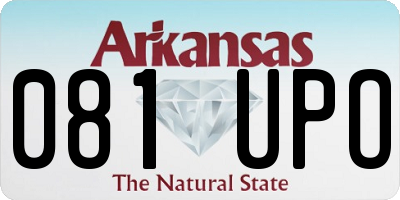 AR license plate 081UPO