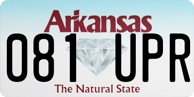 AR license plate 081UPR