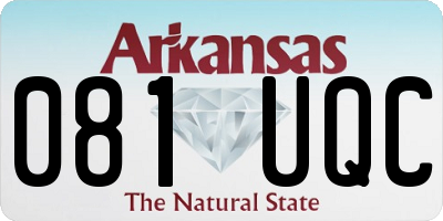 AR license plate 081UQC