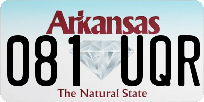 AR license plate 081UQR