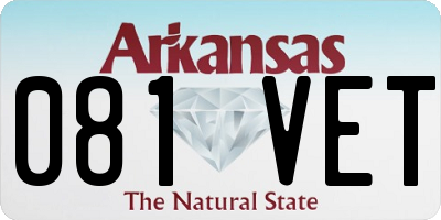 AR license plate 081VET