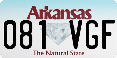 AR license plate 081VGF