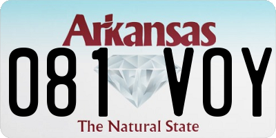 AR license plate 081VOY