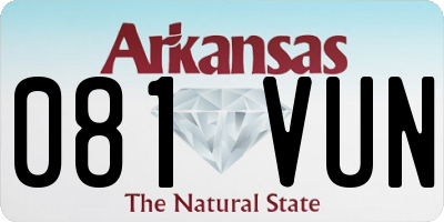 AR license plate 081VUN