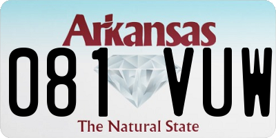 AR license plate 081VUW