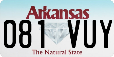 AR license plate 081VUY