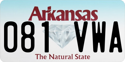 AR license plate 081VWA