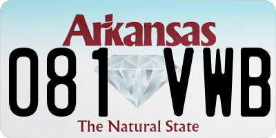 AR license plate 081VWB