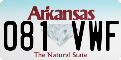 AR license plate 081VWF