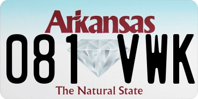 AR license plate 081VWK