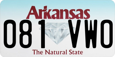 AR license plate 081VWO