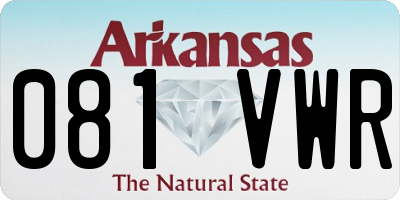 AR license plate 081VWR