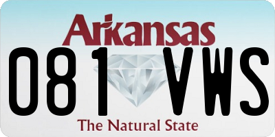 AR license plate 081VWS