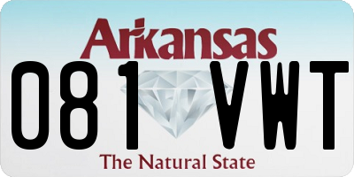 AR license plate 081VWT