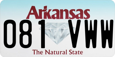 AR license plate 081VWW