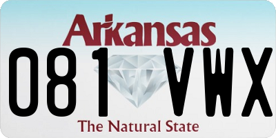 AR license plate 081VWX