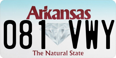 AR license plate 081VWY