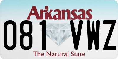 AR license plate 081VWZ