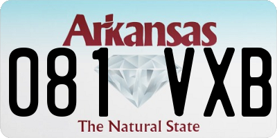 AR license plate 081VXB