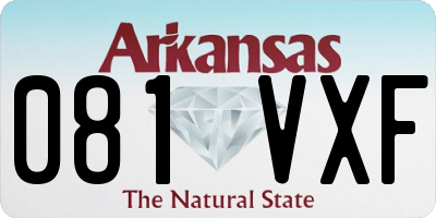 AR license plate 081VXF