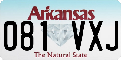 AR license plate 081VXJ
