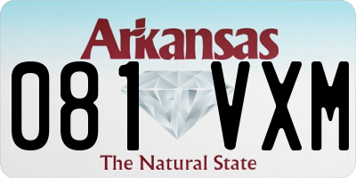 AR license plate 081VXM