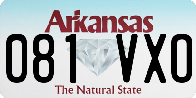 AR license plate 081VXO