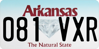 AR license plate 081VXR