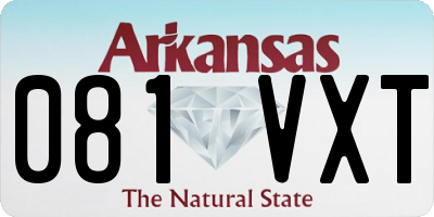 AR license plate 081VXT