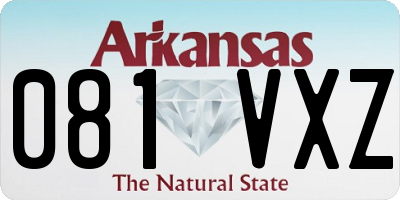 AR license plate 081VXZ