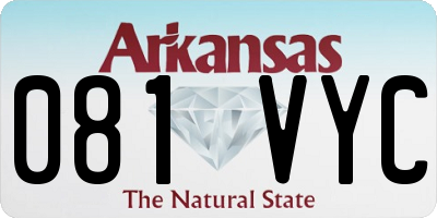 AR license plate 081VYC