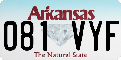 AR license plate 081VYF
