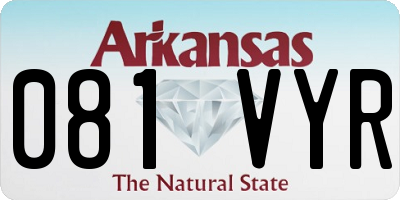 AR license plate 081VYR