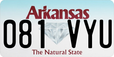 AR license plate 081VYU